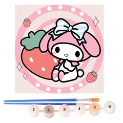 Tranh tô màu số hóa đã căng khung kèm màu, cọ size 20x20, tranh số hóa hoạt hình, bé ba, phong cảnh, loopy, cappy bara