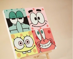 Tranh tô màu số hóa đã căng khung kèm màu, cọ size 20x20, tranh số hóa hoạt hình, bé ba, phong cảnh, loopy, cappy bara