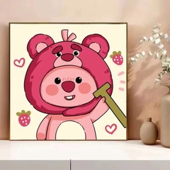 Tranh tô màu số hóa đã căng khung kèm màu, cọ size 20x20, tranh số hóa hoạt hình, bé ba, phong cảnh, loopy, cappy bara