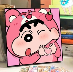 Tranh tô màu số hóa đã căng khung kèm màu, cọ size 20x20, tranh số hóa hoạt hình, bé ba, phong cảnh, loopy, cappy bara