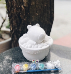 (Size to 16-23cm) Tượng thạch cao bé ba, labubu, kuromi, capybara, công chúa, siêu nhân, Set tô tượng kèm màu và bút vẽ