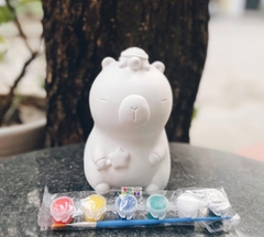 (Size to 16-23cm) Tượng thạch cao bé ba, labubu, kuromi, capybara, công chúa, siêu nhân, Set tô tượng kèm màu và bút vẽ