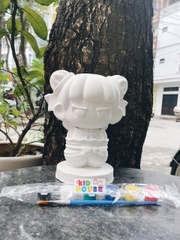 (Size to 16-23cm) Tượng thạch cao bé ba, labubu, kuromi, capybara, công chúa, siêu nhân, Set tô tượng kèm màu và bút vẽ