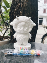 (Size to 16-23cm) Tượng thạch cao bé ba, labubu, kuromi, capybara, công chúa, siêu nhân, Set tô tượng kèm màu và bút vẽ