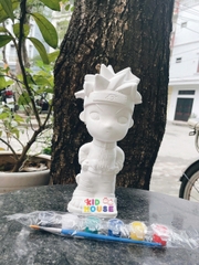 (Size to 16-23cm) Tượng thạch cao bé ba, labubu, kuromi, capybara, công chúa, siêu nhân, Set tô tượng kèm màu và bút vẽ