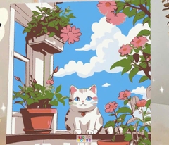 Tranh tô màu số hóa đã căng khung kèm màu, cọ size 20x20, tranh số hóa hoạt hình, bé ba, phong cảnh, loopy, cappy bara