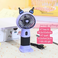 Quạt cầm tay mini capybara, kuromi, quạt sạc công nghệ cao turbo màn led, Quạt quạt tích điện để bàn nhỏ gọn