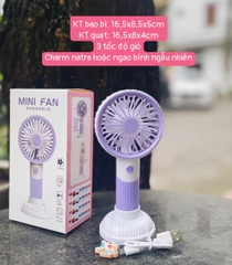 Quạt cầm tay mini capybara, kuromi, quạt sạc công nghệ cao turbo màn led, Quạt quạt tích điện để bàn nhỏ gọn