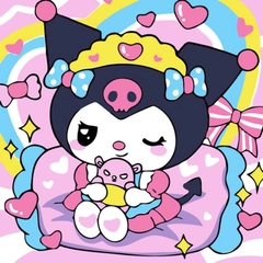 Tranh tô màu số hóa đã căng khung kèm màu, cọ size 20x20, tranh số hóa hoạt hình, bé ba, phong cảnh, loopy, cappy bara