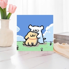 Tranh tô màu số hóa đã căng khung kèm màu, cọ size 20x20, tranh số hóa hoạt hình, bé ba, phong cảnh, loopy, cappy bara