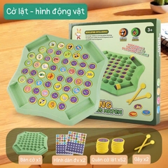 (Size to) Cờ lật luyện tập trí nhớ, trò chơi cờ liên xích tam giác dây thun, Đồ chơi trí tuệ giáo dục cho bé