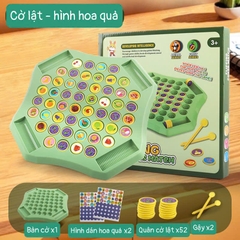 (Size to) Cờ lật luyện tập trí nhớ, trò chơi cờ liên xích tam giác dây thun, Đồ chơi trí tuệ giáo dục cho bé