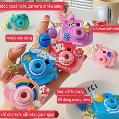 Móc khóa máy ảnh đồ chơi mini, chiếu hình các nhân vật hoạt hình sanrio, capybara, đồ chơi máy ảnh chiếu hình cute
