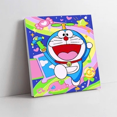 Tranh tô màu số hóa đã căng khung kèm màu, cọ size 20x20, tranh số hóa hoạt hình, bé ba, phong cảnh, loopy, cappy bara