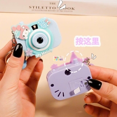 Móc khóa máy ảnh đồ chơi mini, chiếu hình các nhân vật hoạt hình sanrio, capybara, đồ chơi máy ảnh chiếu hình cute