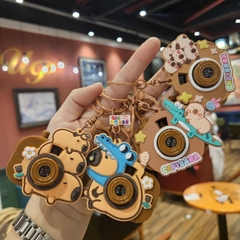 Móc khóa máy ảnh đồ chơi mini, chiếu hình các nhân vật hoạt hình sanrio, capybara, đồ chơi máy ảnh chiếu hình cute