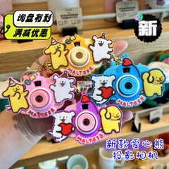 Móc khóa máy ảnh đồ chơi mini, chiếu hình các nhân vật hoạt hình sanrio, capybara, đồ chơi máy ảnh chiếu hình cute