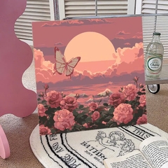 Tranh tô màu số hóa đã căng khung kèm màu, cọ size 20x20, tranh số hóa hoạt hình, bé ba, phong cảnh, loopy, cappy bara