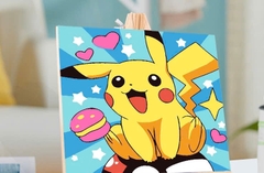 Tranh tô màu số hóa đã căng khung kèm màu, cọ size 20x20, tranh số hóa hoạt hình, bé ba, phong cảnh, loopy, cappy bara