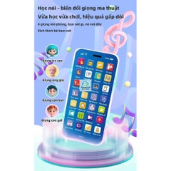 Điện thoại đồ chơi trẻ em bằng tiếng việt phát nhạc, hát ru, học toán, nhại giọng có đèn Led