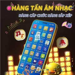 Điện thoại đồ chơi trẻ em bằng tiếng việt phát nhạc, hát ru, học toán, nhại giọng có đèn Led