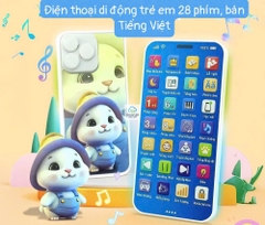 Điện thoại đồ chơi trẻ em bằng tiếng việt phát nhạc, hát ru, học toán, nhại giọng có đèn Led