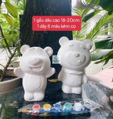 (Size to 16-23cm) Tượng thạch cao bé ba, labubu, kuromi, capybara, công chúa, siêu nhân, Set tô tượng kèm màu và bút vẽ
