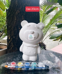 (Size to 16-23cm) Tượng thạch cao bé ba, labubu, kuromi, capybara, công chúa, siêu nhân, Set tô tượng kèm màu và bút vẽ