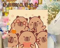 Tranh tô màu số hóa đã căng khung kèm màu, cọ size 20x20, tranh số hóa hoạt hình, bé ba, phong cảnh, loopy, cappy bara