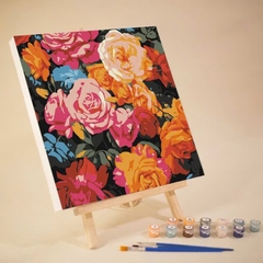 Tranh tô màu số hóa đã căng khung kèm màu, cọ size 20x20, tranh số hóa hoạt hình, bé ba, phong cảnh, loopy, cappy bara