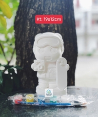 (Size to 16-23cm) Tượng thạch cao bé ba, labubu, kuromi, capybara, công chúa, siêu nhân, Set tô tượng kèm màu và bút vẽ