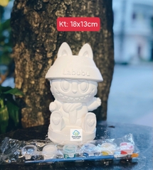 (Size to 16-23cm) Tượng thạch cao bé ba, labubu, kuromi, capybara, công chúa, siêu nhân, Set tô tượng kèm màu và bút vẽ