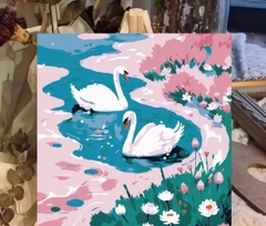 Tranh tô màu số hóa đã căng khung kèm màu, cọ size 20x20, tranh số hóa hoạt hình, bé ba, phong cảnh, loopy, cappy bara