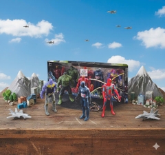 Đồ chơi mô hình siêu nhân nhện, captain, bộ 5 anh em siêu nhân Avengers có đèn