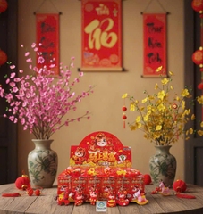 Blindbox hộp mù bí ẩn 24 móc khóa bé ba, capybara, kuromi, labubu, hộp mù móc khóa trang trí balo túi xách