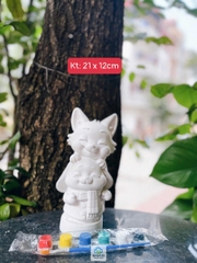 (Size to 16-23cm) Tượng thạch cao bé ba, labubu, kuromi, capybara, công chúa, siêu nhân, Set tô tượng kèm màu và bút vẽ