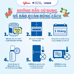 Combo 2 Lon Sữa Bột Cho Bé Glico Icreo Grow-Up (Số 1) - 820g/lon + 5 Thanh 13.6g Cải Thiện Tiêu Hóa, Hỗ Trợ Tăng Cân