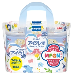 Combo 2 Lon Sữa Bột Cho Bé Glico Icreo Grow-Up (Số 1) - 820g/lon + 5 Thanh 13.6g Cải Thiện Tiêu Hóa, Hỗ Trợ Tăng Cân