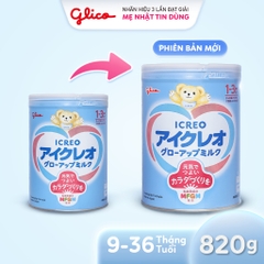 Combo 2 Lon Sữa Bột Cho Bé Glico Icreo Grow-Up (Số 1) - 820g/lon + 5 Thanh 13.6g Cải Thiện Tiêu Hóa, Hỗ Trợ Tăng Cân