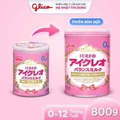 Combo 2 Lon Sữa Bột Glico Icreo Balance Milk (Icreo Số 0) (800g x2 lon) kèm 5 thanh nữa