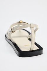 EMBELLISHED FLAT SLIDER SANDALS