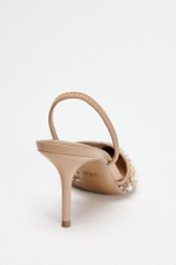 BEADED MESH SLINGBACK HEELS