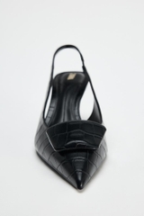 SLINGBACK SHOES WITH PRINT DETAIL