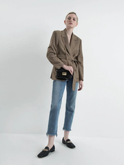 Croc Effect Chain Strap Square Shoulder Bag