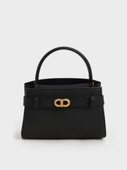 Aubrielle Metallic Buckle HandBag