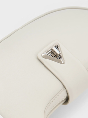 Trice Metallic Accent Belted Curved Shoulder Bag