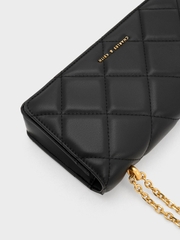 Handle Quilted Long Wallet