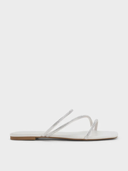 Satin Crystal-Embellished Strappy Sandals