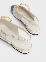 Rio Beaded Chain-Link Slingback Flats