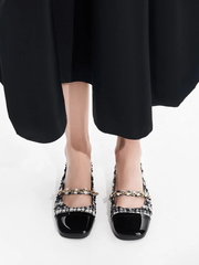 Rio Beaded Chain-Link Slingback Flats